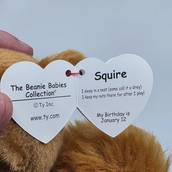 Ty Beanie Babies VelveTy Squire Brown Squirrel Plush Stuffed Animal - Picture 8 of 8